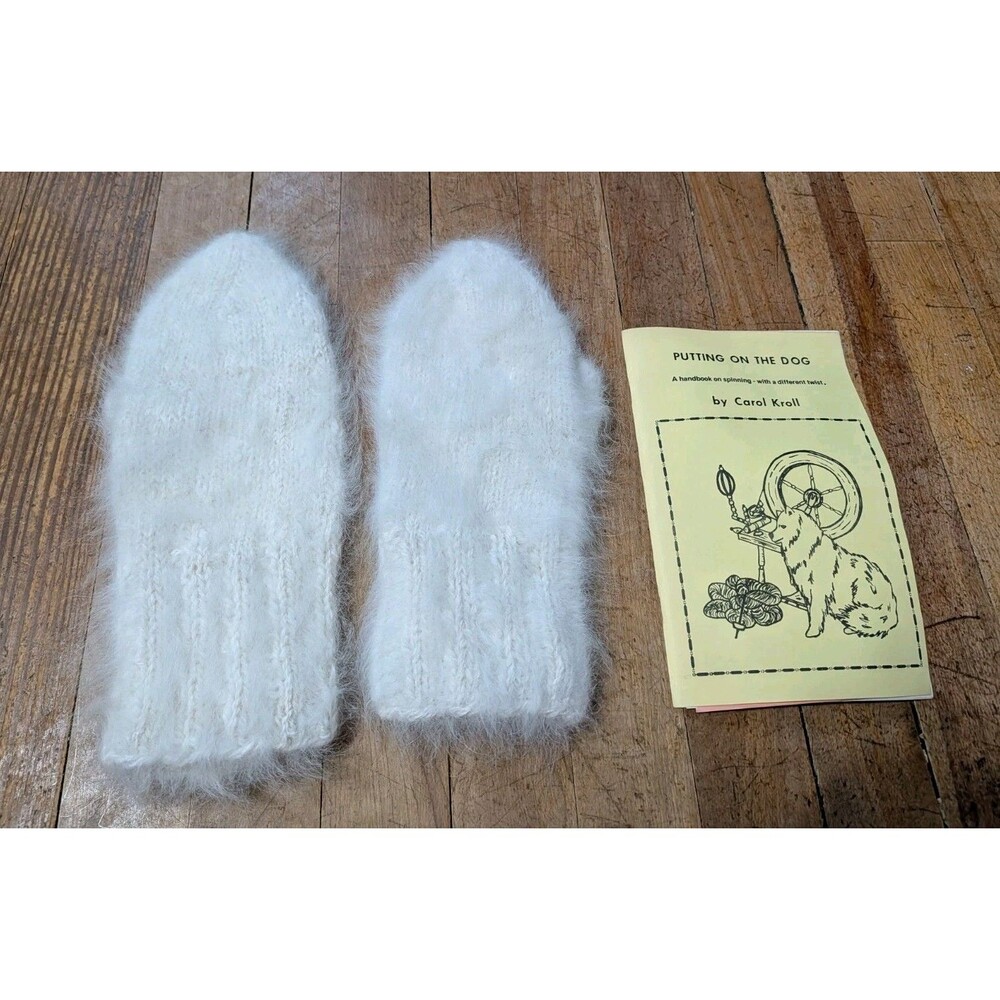 Virgin Samoyed Fur Mittens & Putting on the Dog: Spinning Dog Yarn Handbook